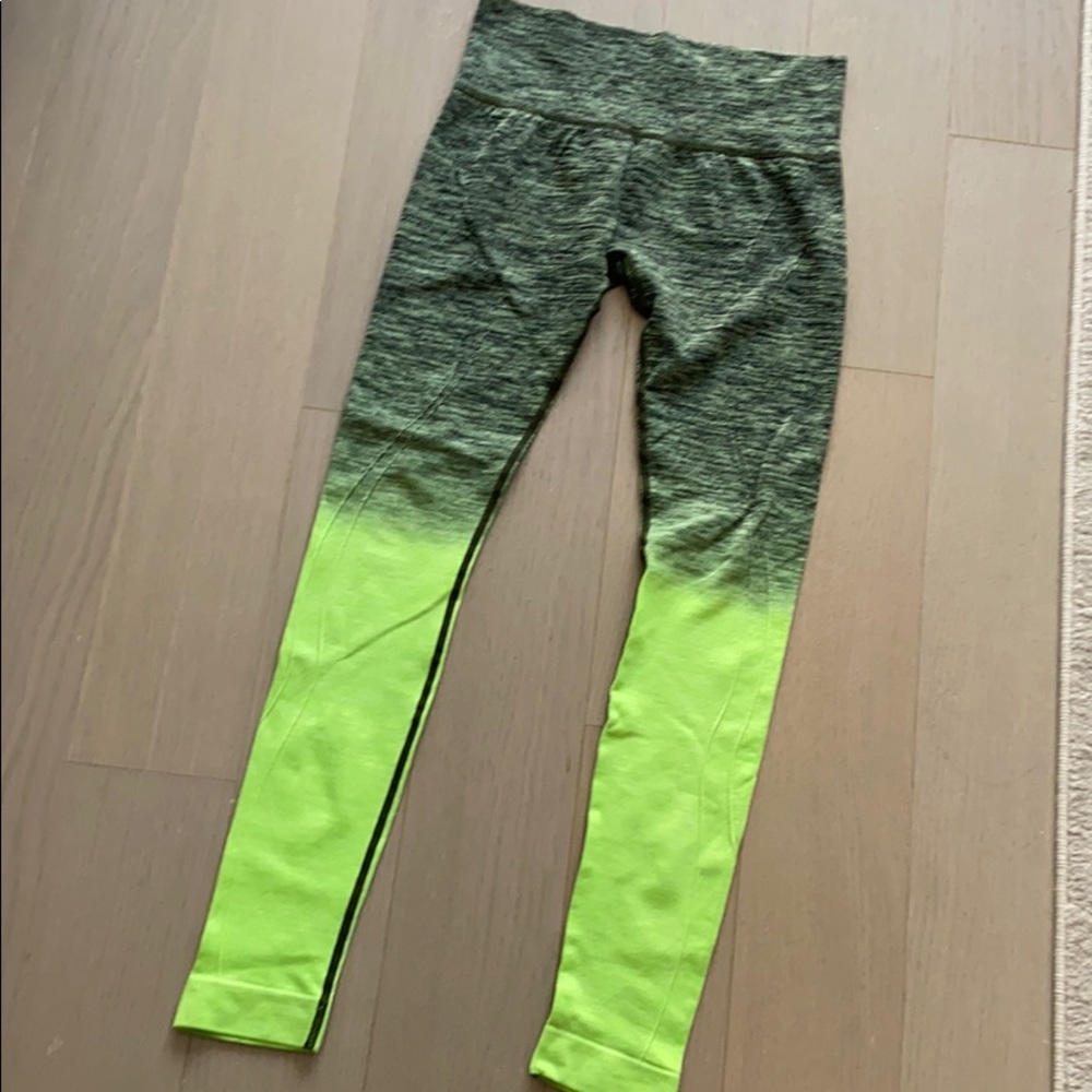 Lime Green Ombré Workout Leggings